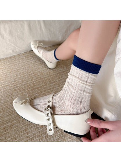 Rufia - Women's Color Block Stripe Crew Socks