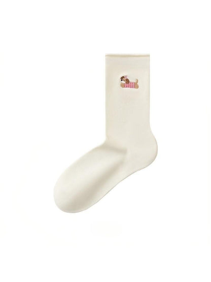 Rufia - Small Dog Motif Crew Socks