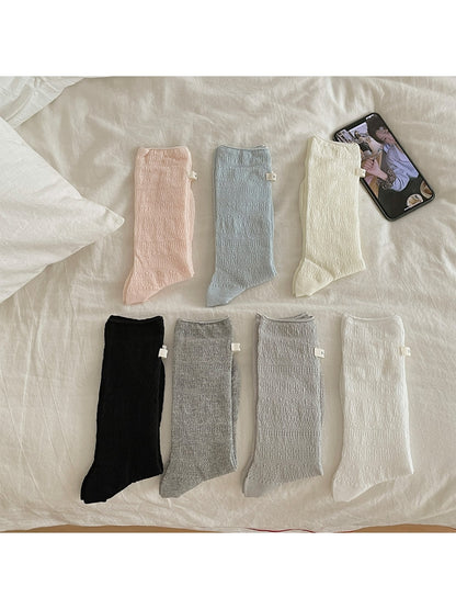 Rufia - Minimal Hollow Out Casual Crew Socks