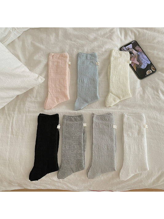 Rufia - Minimal Hollow Out Casual Crew Socks