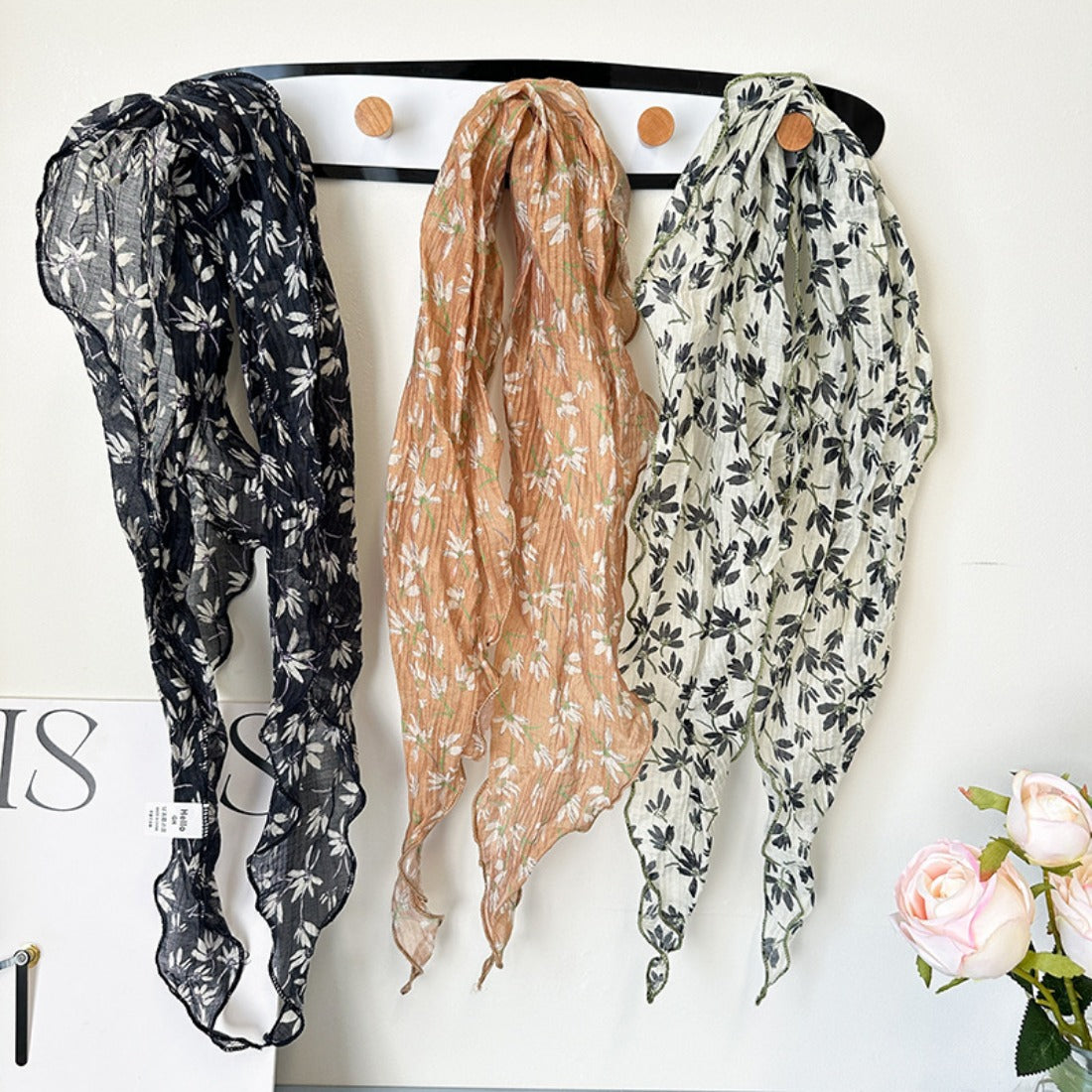 Scarvii - Ruffled Floral Scarf