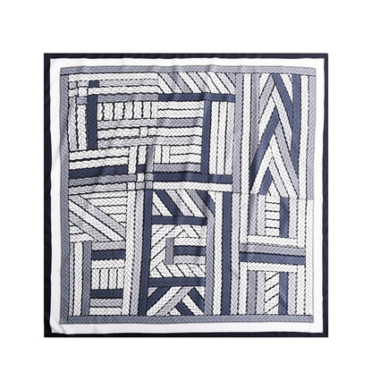 Scarvii - Twisted Stripe Print Square Scarf