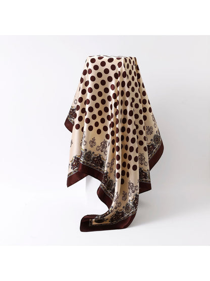 Scarvii - Polka Dot Ornate Border Square Scarf