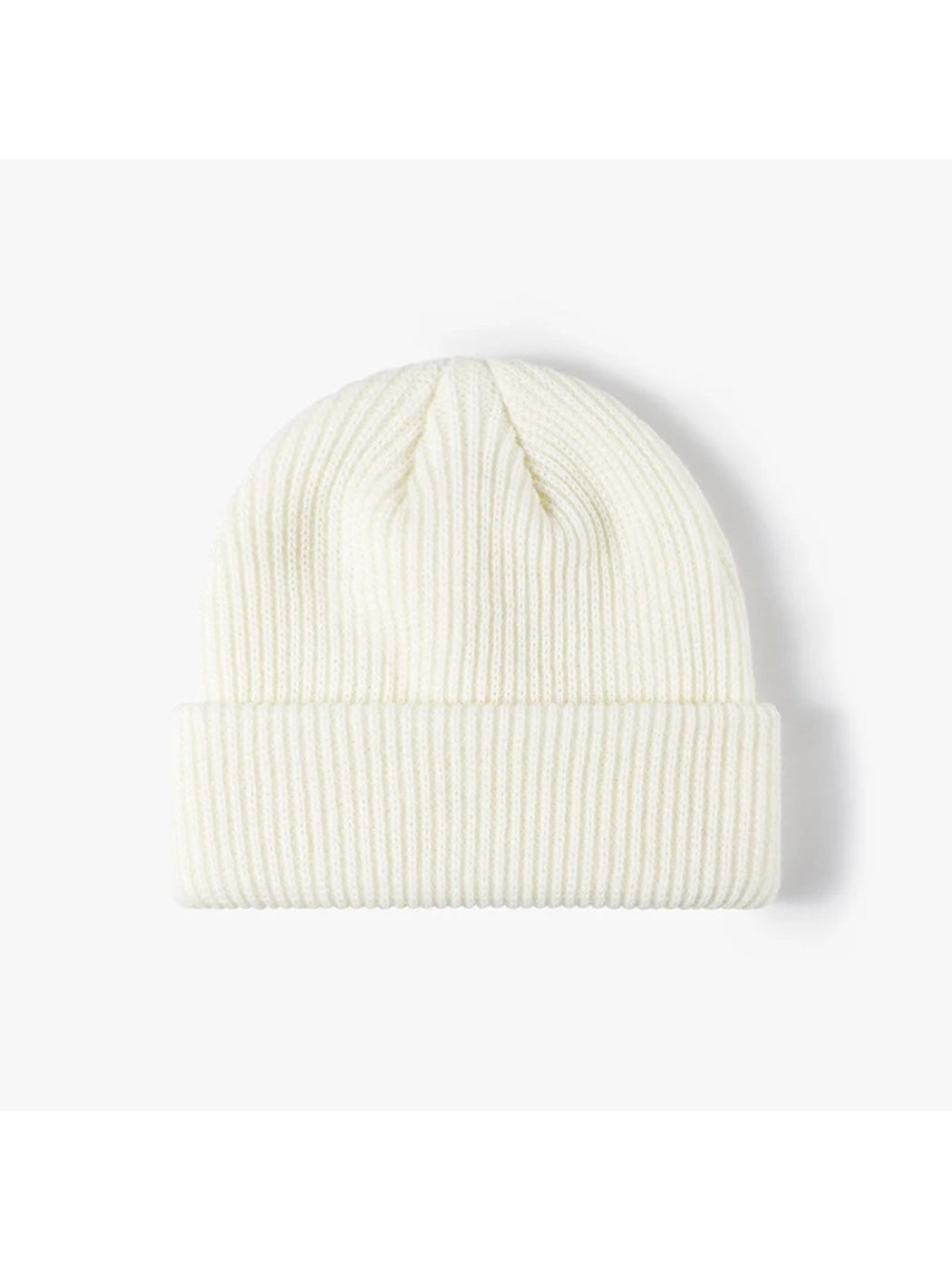 Haila - Solid Ribbed Cuffed Acrylic Knit Beanie