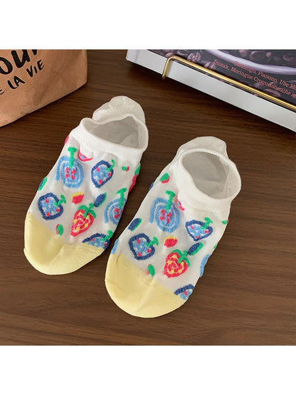 Rufia - Vibrant Abstract Pattern Low Ankle Socks