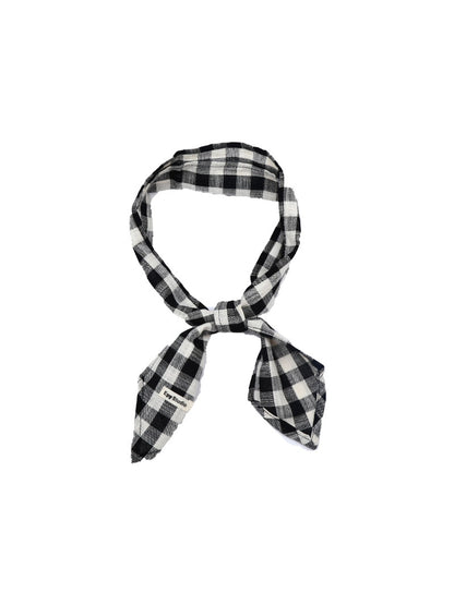 Scarvii - Geometric Check Tie-End Triangle Bandana