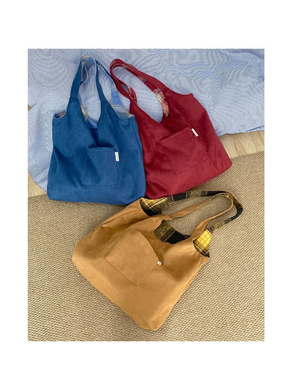 Cosbai – Reversible Plaid Tote Bag