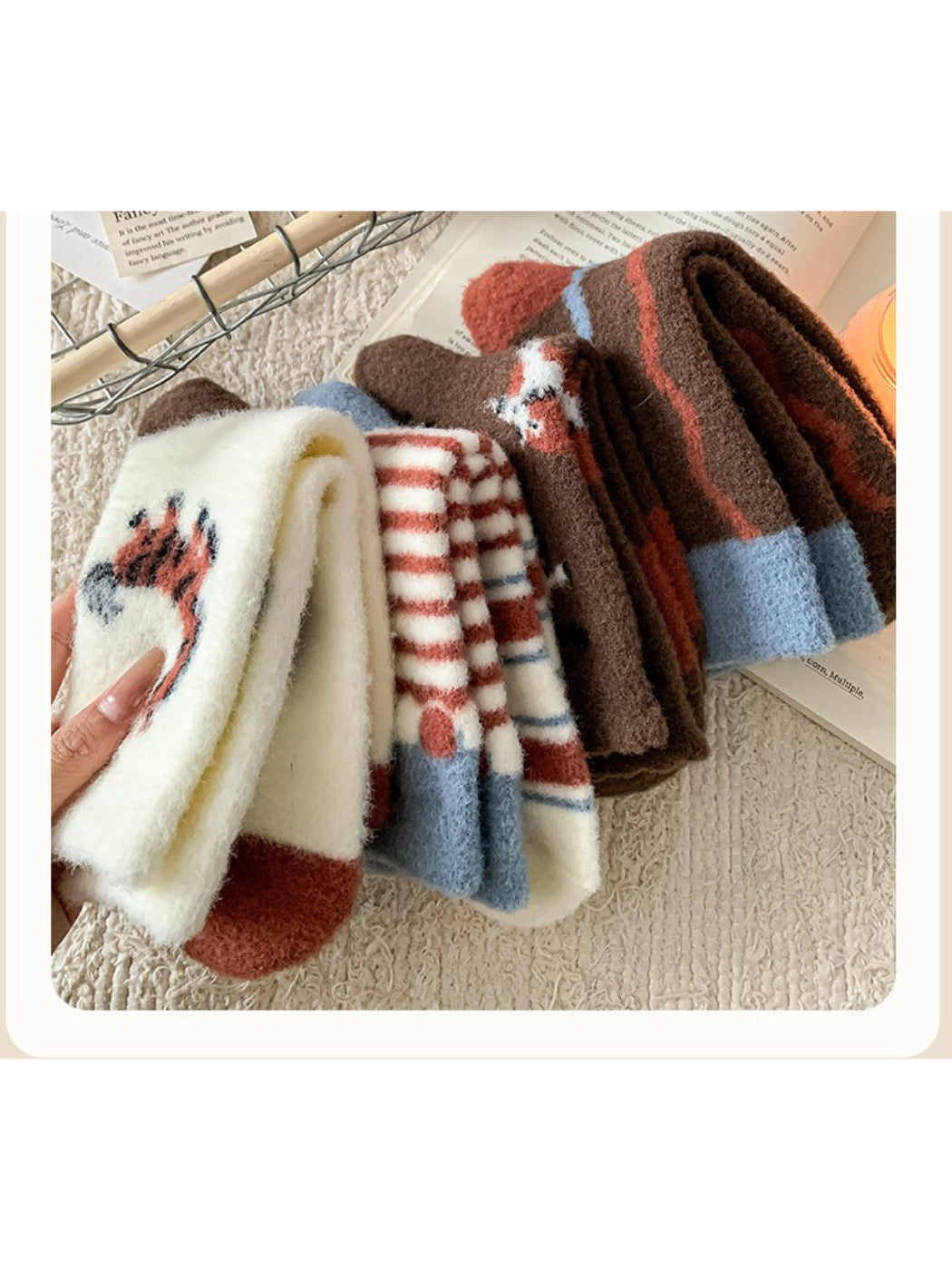 Rufia - Cozy Animal Pattern Crew Socks