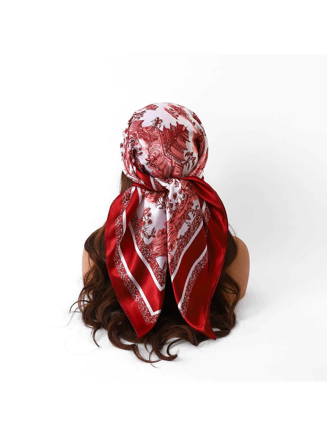 Scarvii - Classic Scenic Print Border Square Scarf