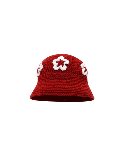 Haila - Floral Knitted Bucket Hat