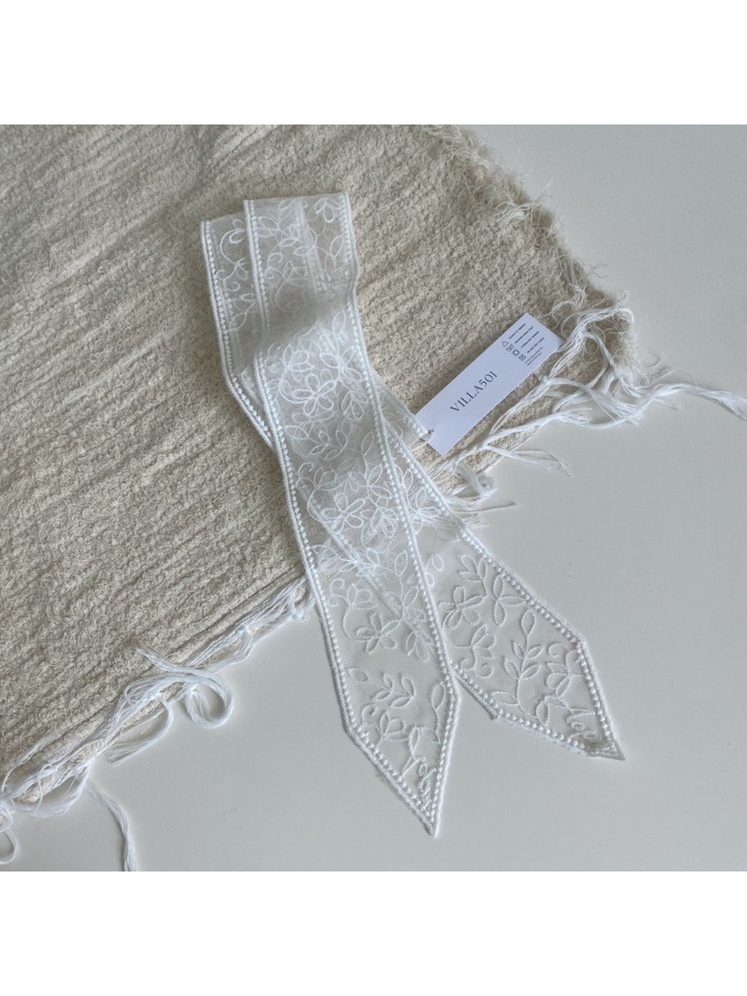 Scarvii Sheer Floral Lace Skinny Scarf