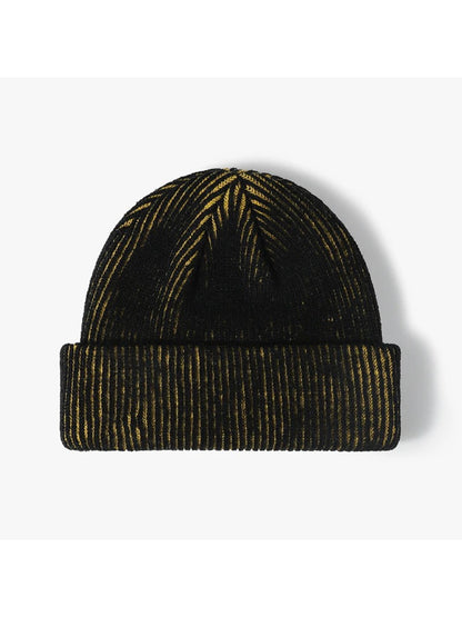 Haila - Contrast-Thread Ribbed Cuffed Knit Beanie