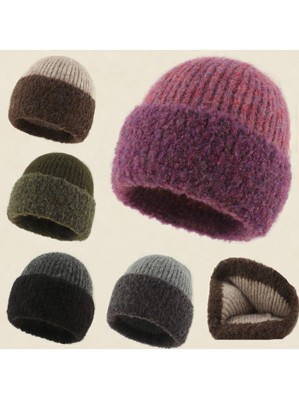 Haila - Women's High Crown Brimless Knit Beanie