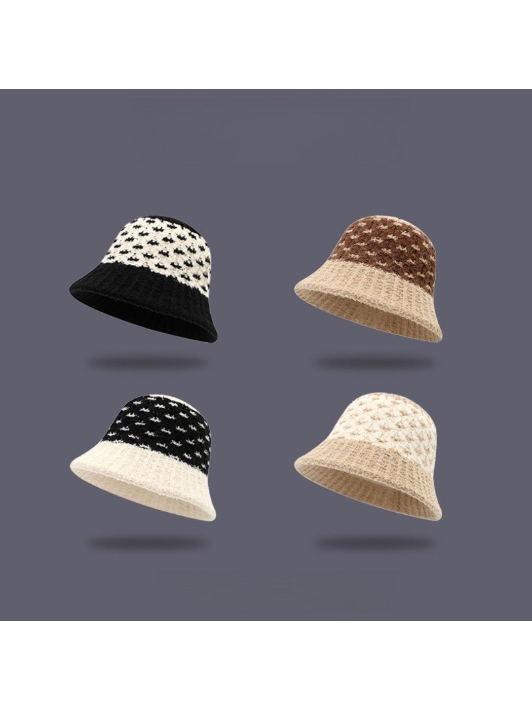 Haila - Color Block Knitted Bucket Hat