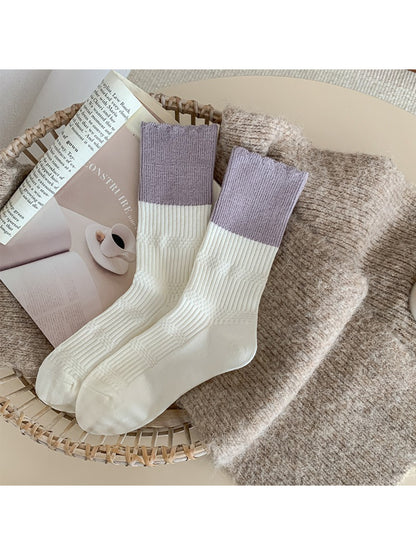 Rufia - Textured Ribbed Crew Socks
