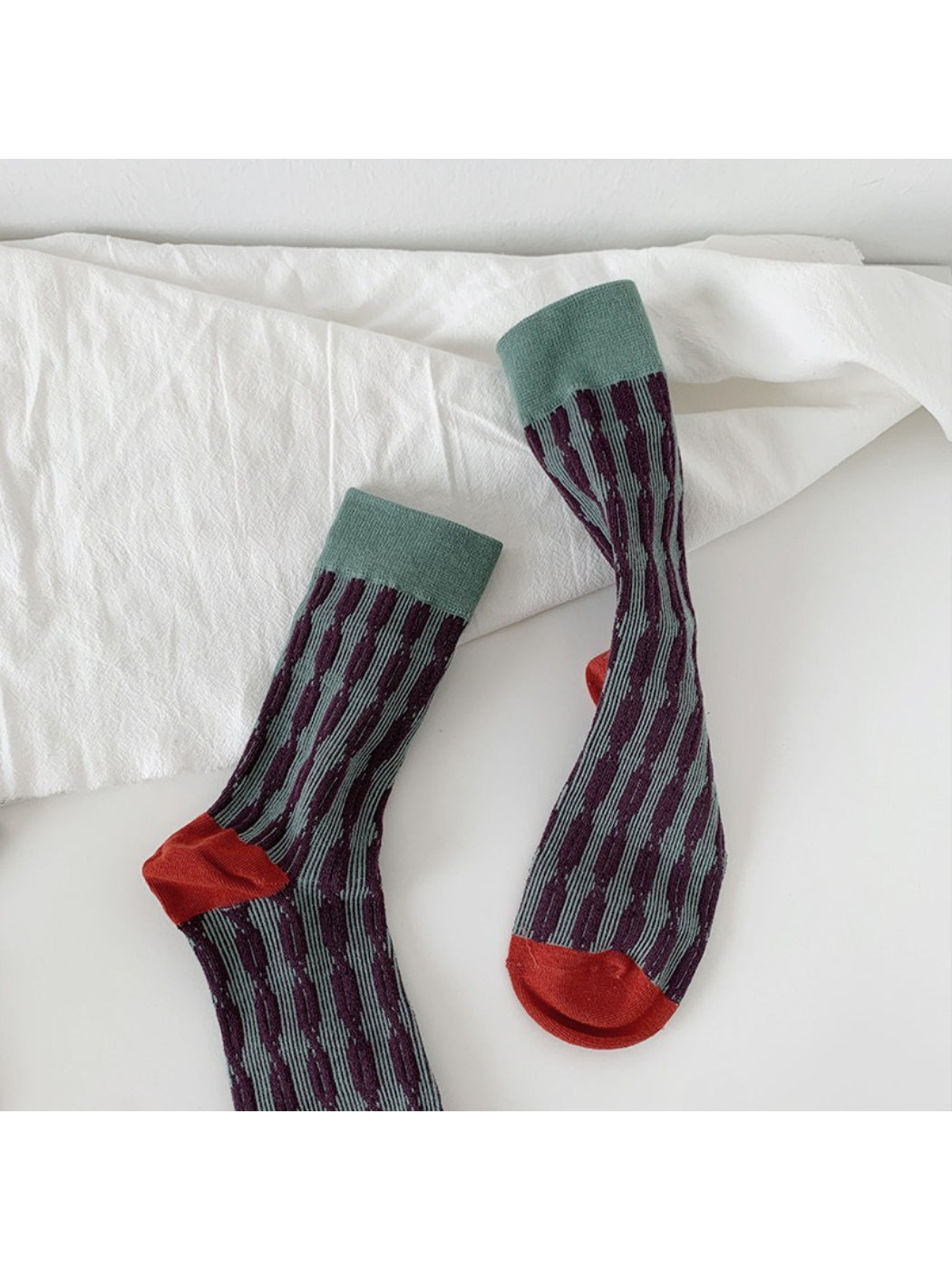 Rufia - Subtle Stripe Knit Crew Socks product image 4