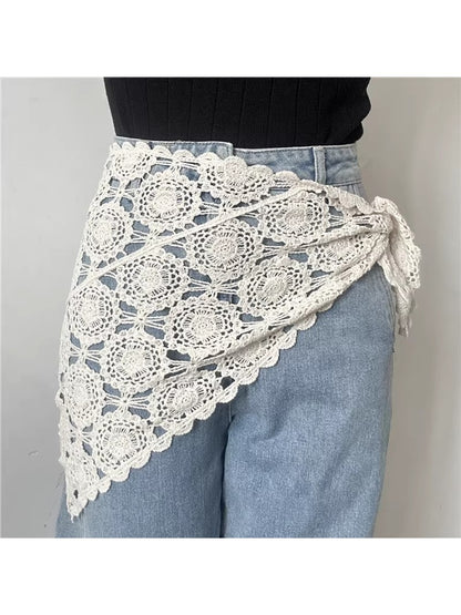 Scarvii - Parisian Style Openwork Lace Triangle Scarf