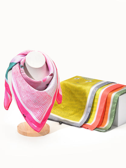 Scarvii - Playful Cat Print Square Scarf