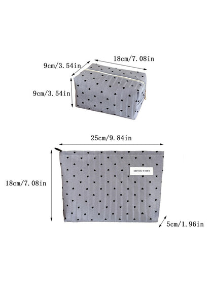 Cosbai Everyday Minimal Heart Makeup Pouch displayed on a white surface
