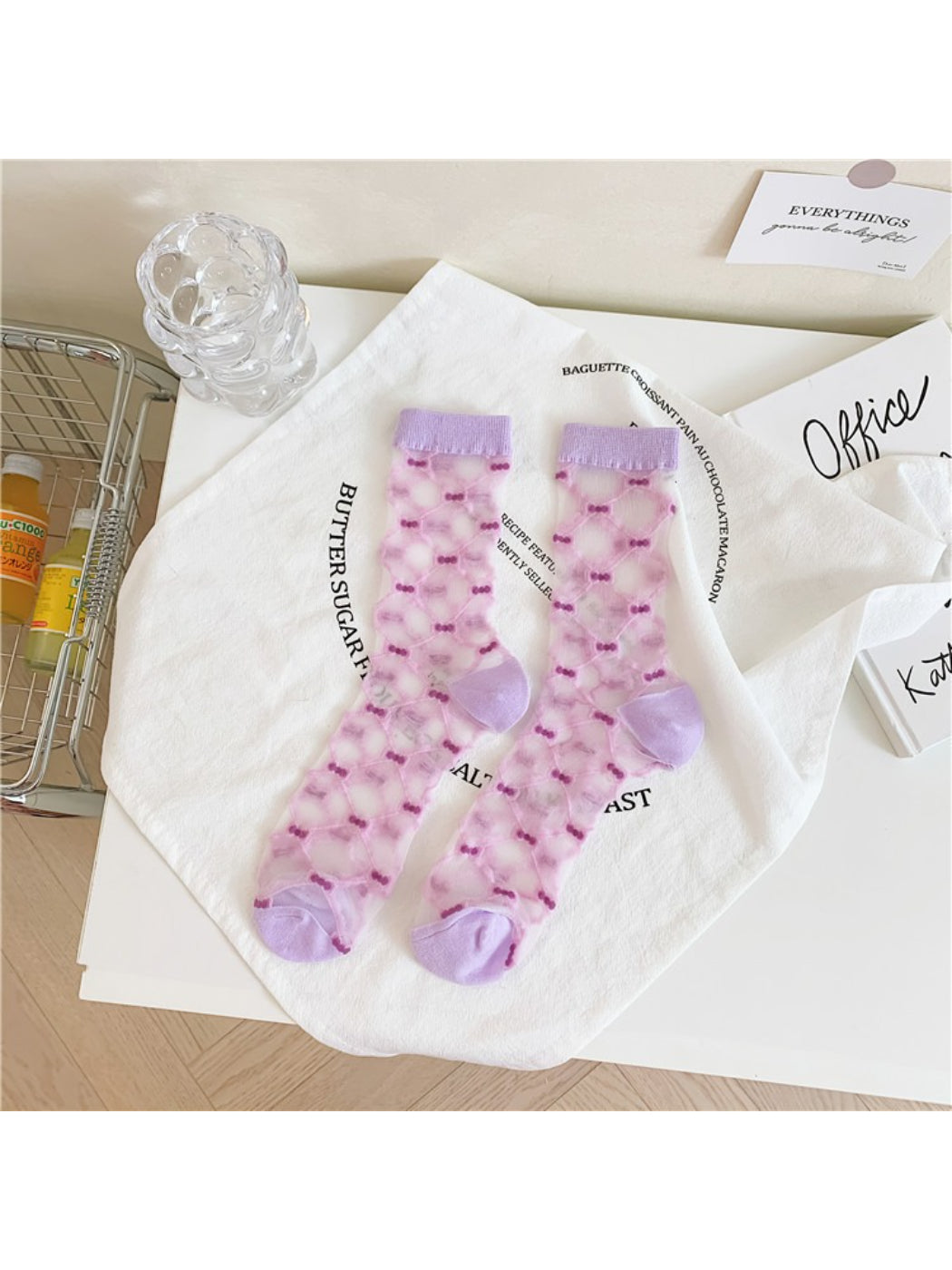 Rufia - Heart Pattern Sheer Socks