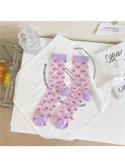 Rufia - Heart Pattern Sheer Socks