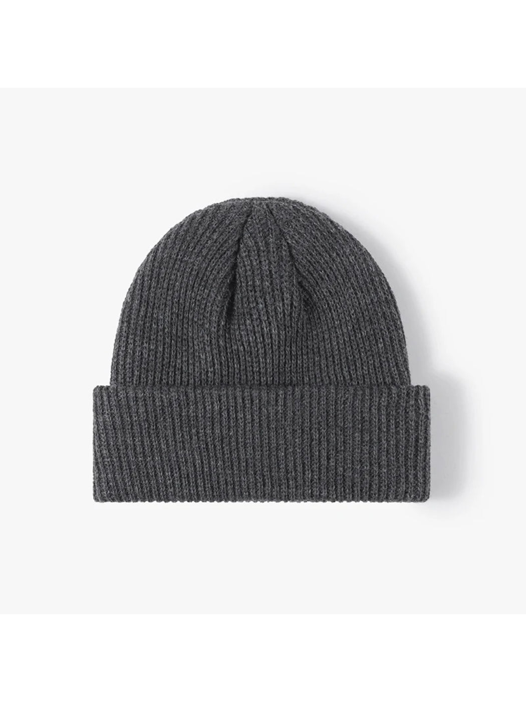 Haila - Solid Ribbed Cuffed Acrylic Knit Beanie