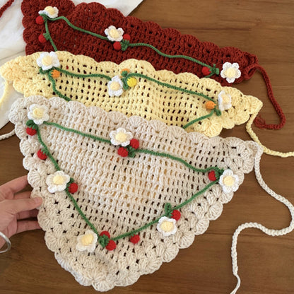 Scarvii - Boho Chic Floral Lace Crochet Triangle Scarf