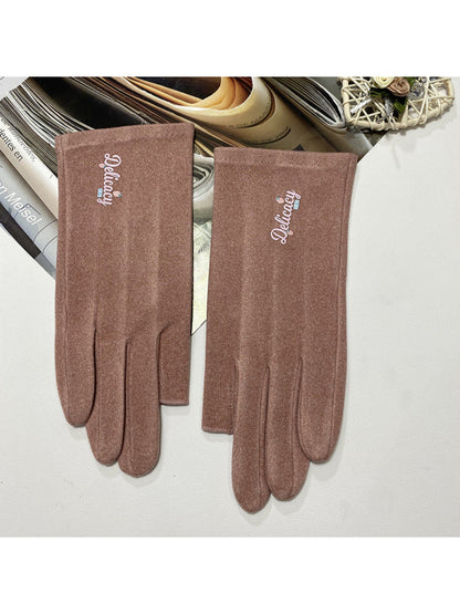 Gloving - Strawberry Accent Lettering Fingerless Gloves