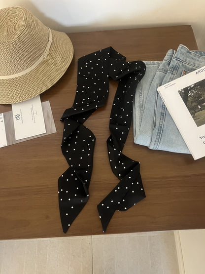 Scarvii Vintage Style Polka Dot Skinny Scarf