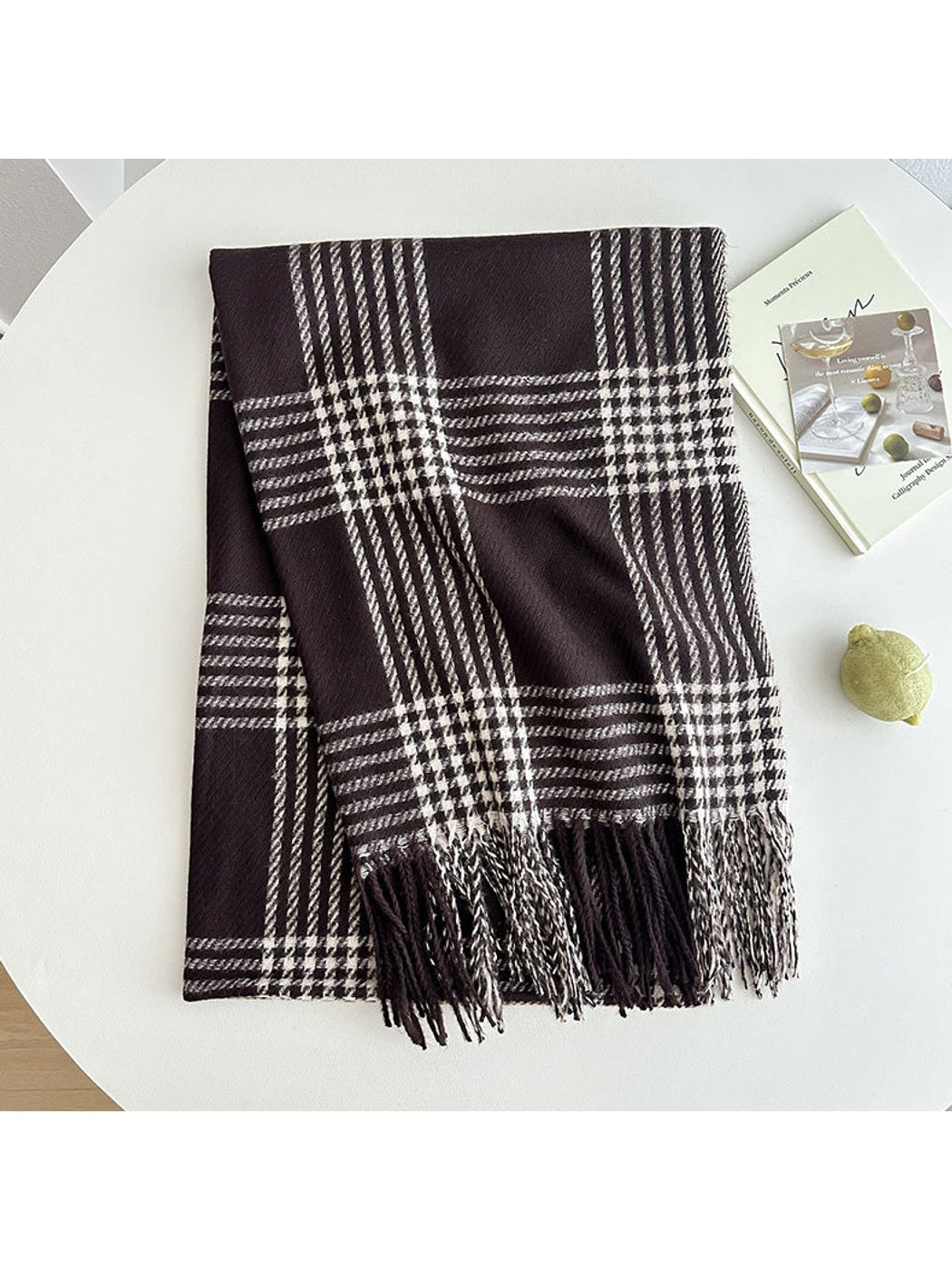 Scarvii - Long Plaid Draped Tassel Winter Scarf