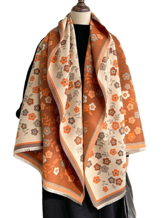 Scarvii - Vintage Classic Floral Shawl & Scarf