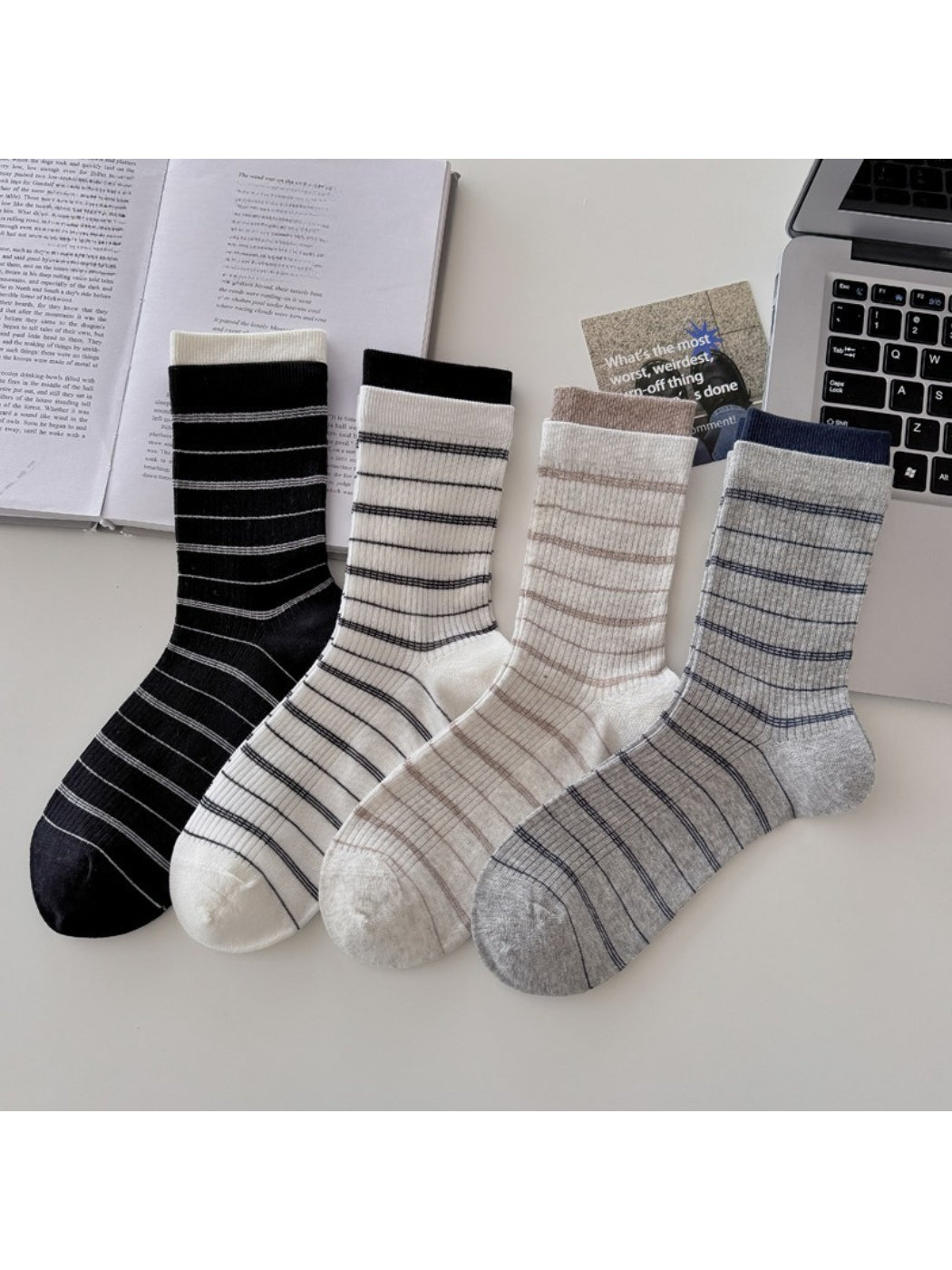 Rufia - Soft Contrast Line Crew Socks product image 1