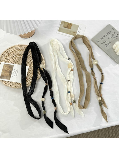 Scarvii - Minimal Elongated Tie Detail Fashion Necklace