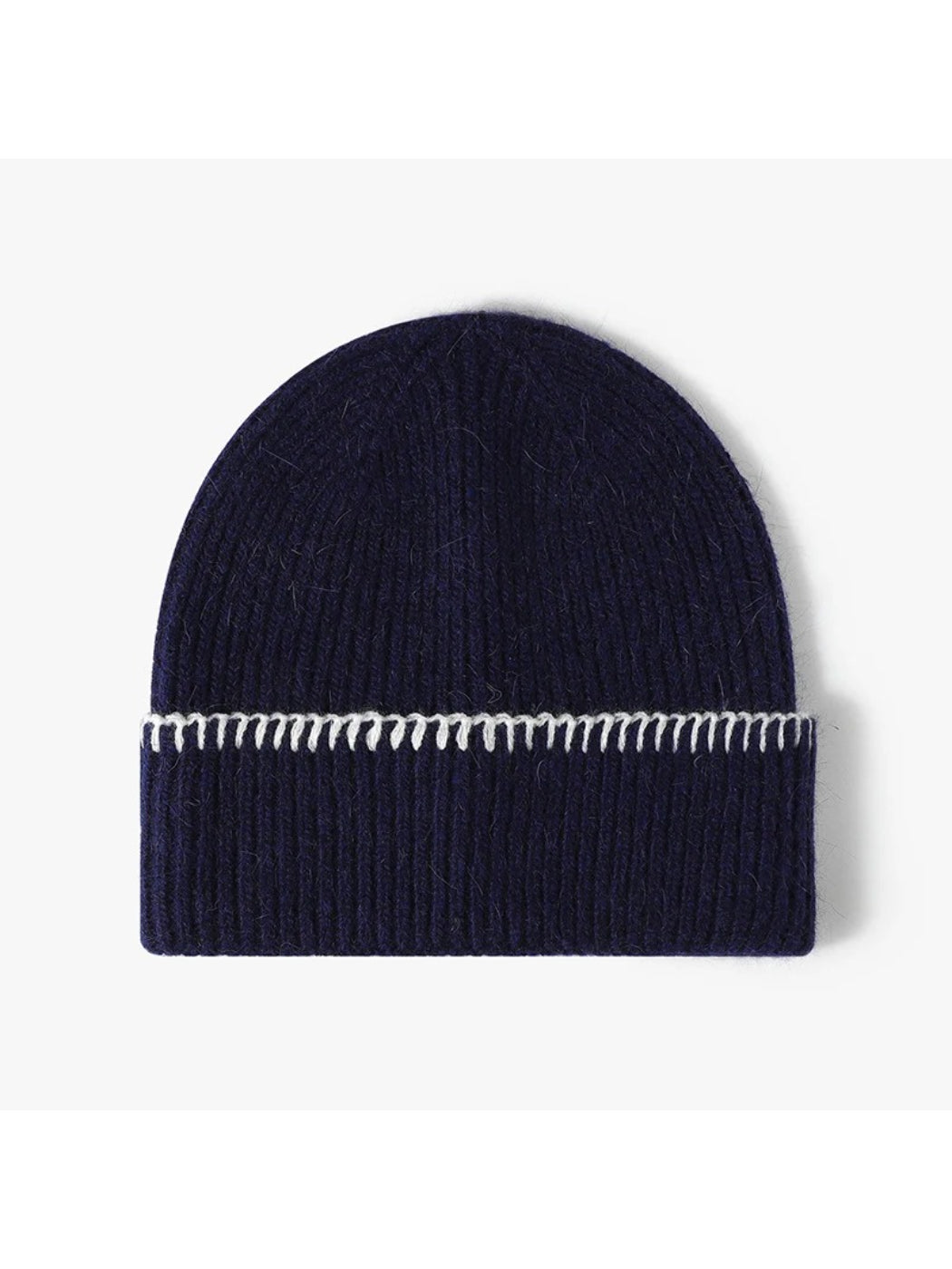 Haila - Contrast-Stitch Cuffed Knit Beanie