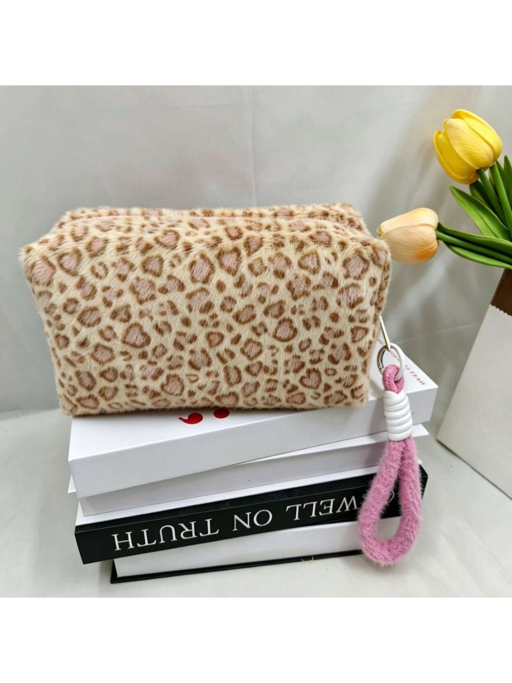 Cosbai - Colorful Leopard Print Cosmetic Organizer Bag