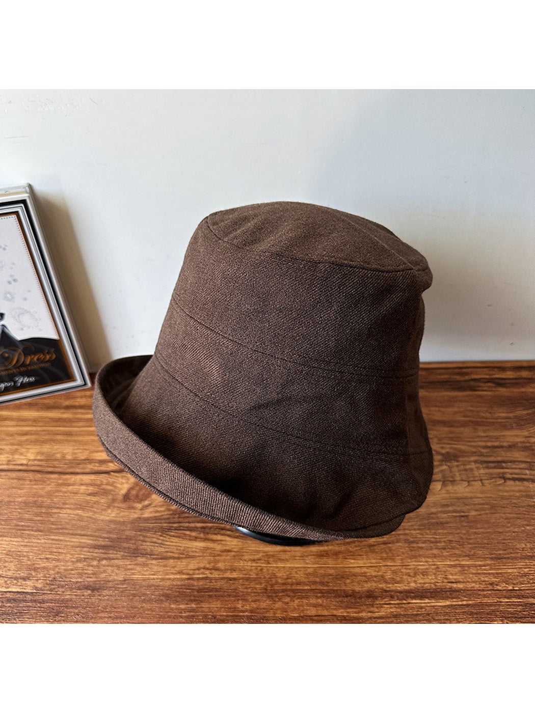 Haila - Solid Color Wide Brim Round Crown Bucket Hat