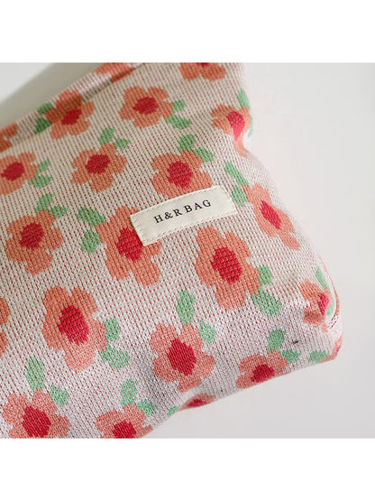 Cosbai - Floral Print Travel Makeup Organizer Bag