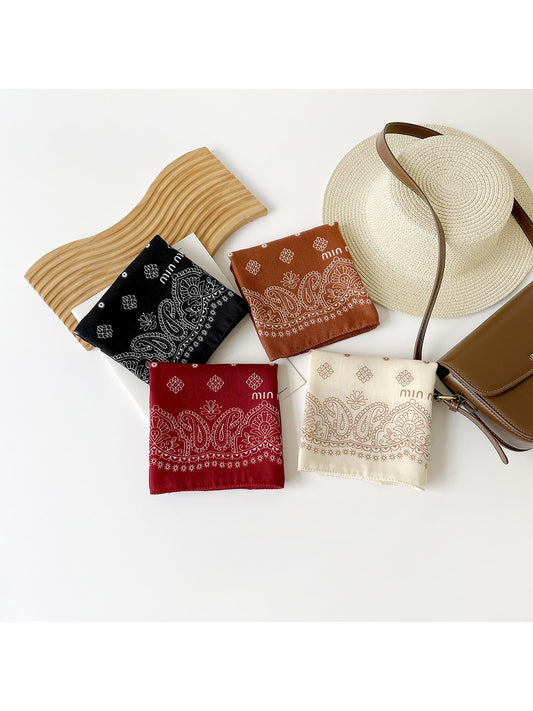 Scarvii - Paisley Border Print Square Scarf