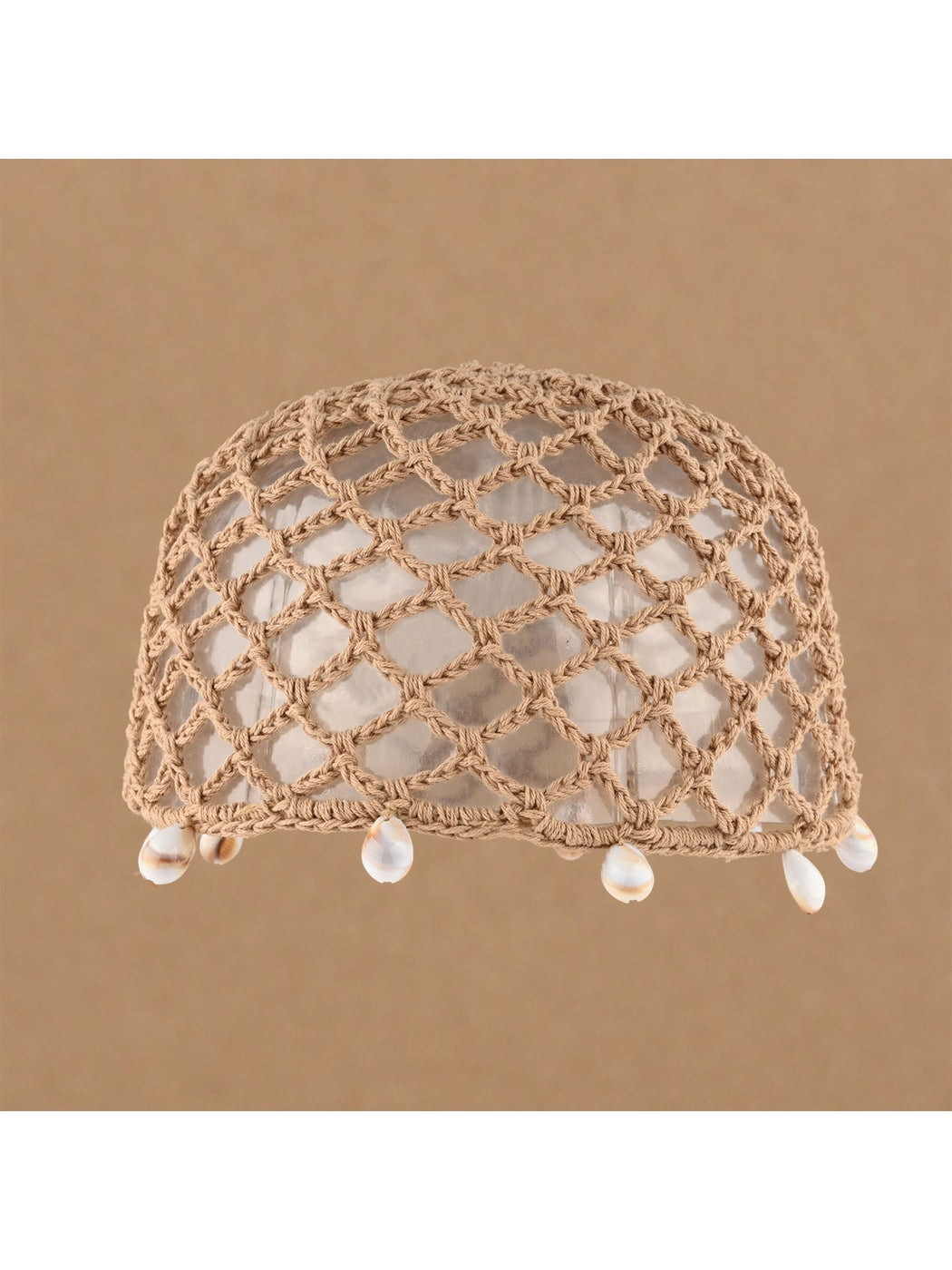 Haila - Openwork Solid Color Round Crown Knit Hat
