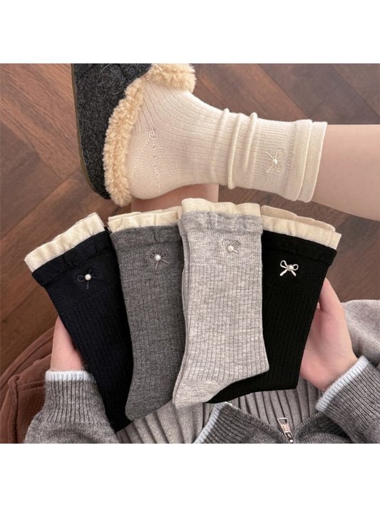 Rufia - Ribbed Bow Detail Socks