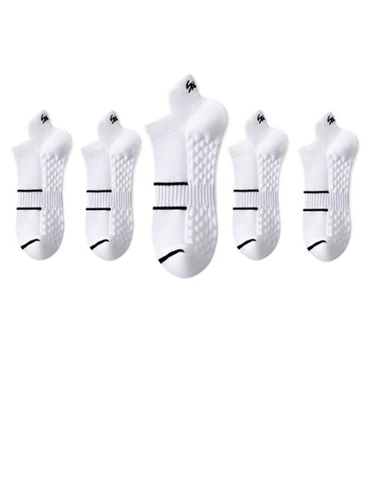 Rufia low socks folded to show stripe detail and heel area