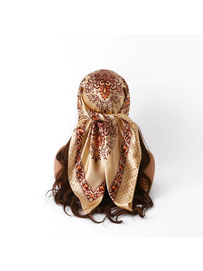 Scarvii - Retro Paisley Mandala Print Square Scarf