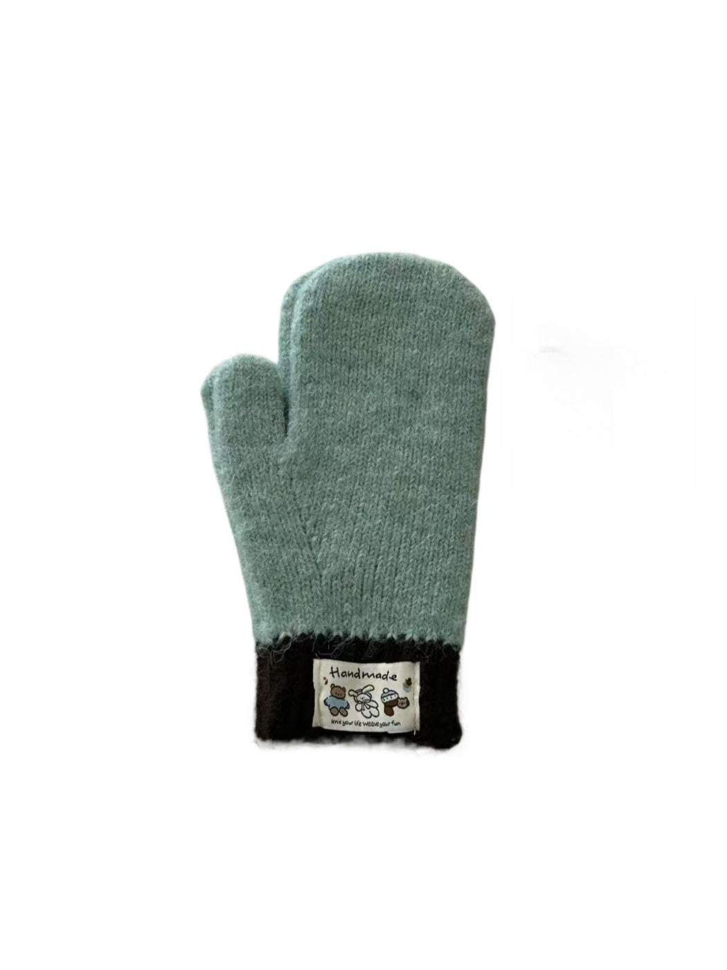 Gloving - Classic Color-Block Full-Cover Knitted Mittens