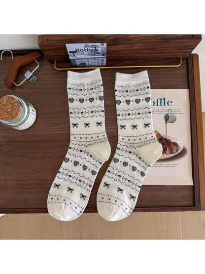 Rufia - Fair Isle Cute Knit Crew Socks