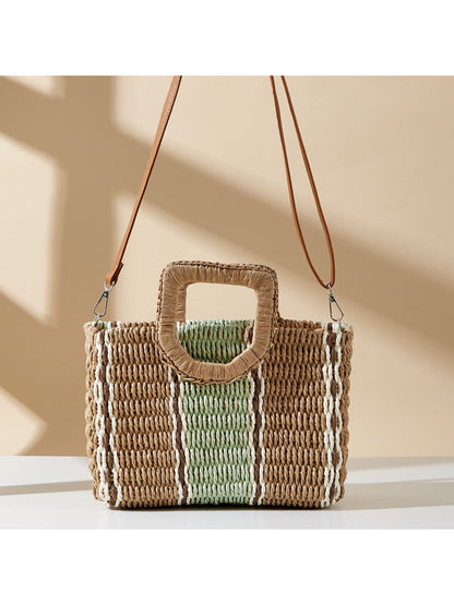 Cosbai Colorblock Straw Crossbody Bag product image