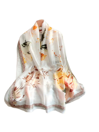 Scarvii Pink Floral Long Scarf Wrap