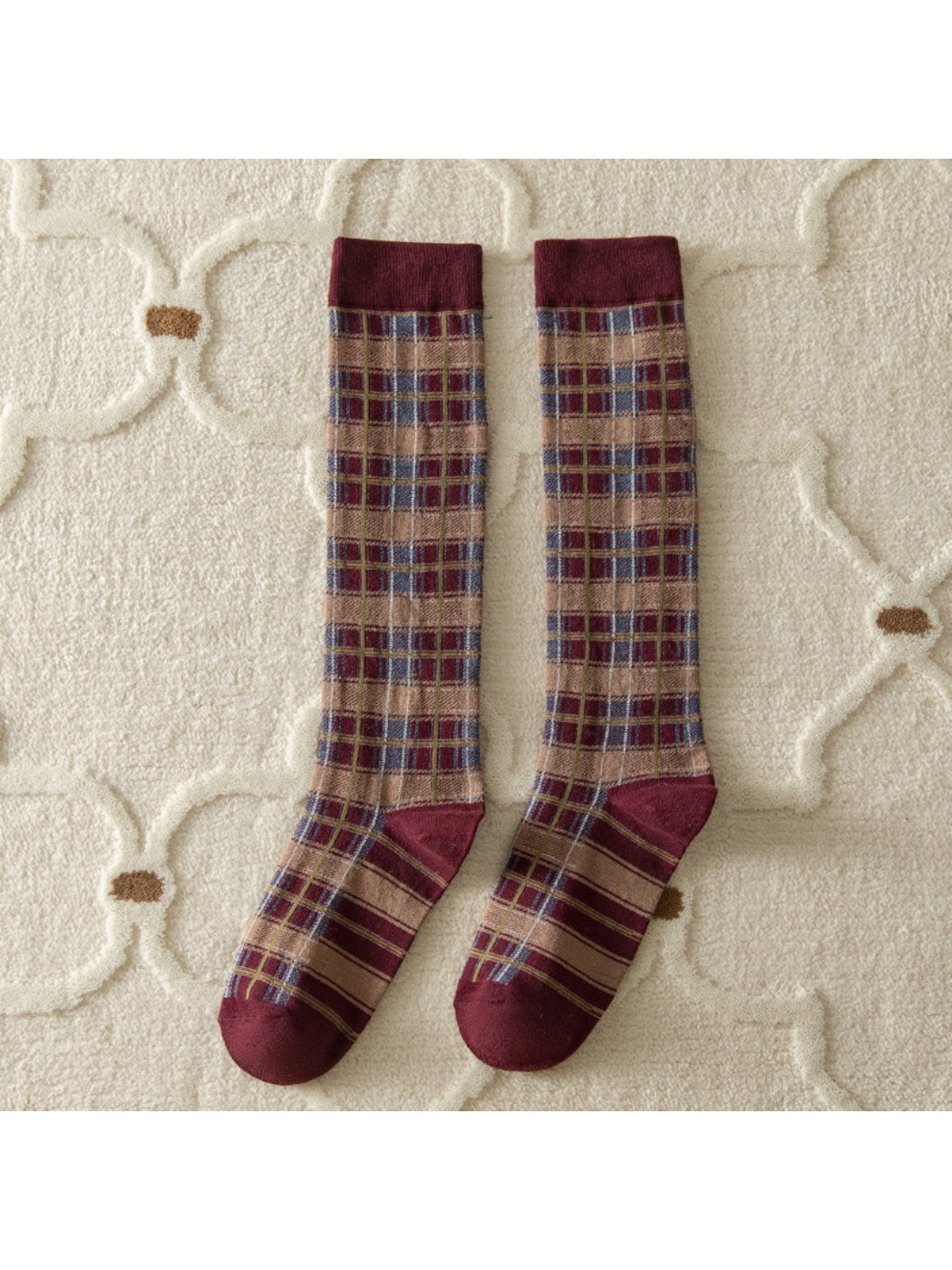 Rufia - Retro Plaid Knee High Socks