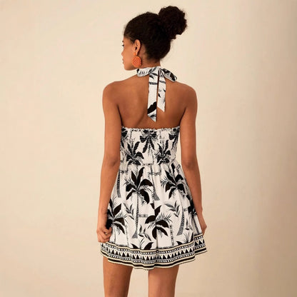 Troposa - Floral Halter Dress - Vacation Ready