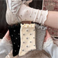 Rufia - Sweet Floral Ruffle Scrunch Mid-Calf Socks