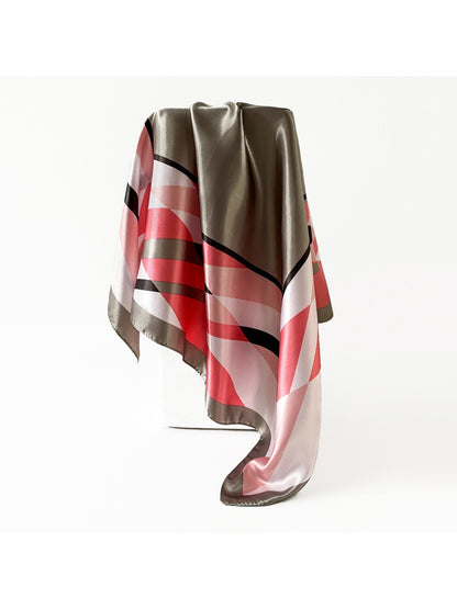Scarvii - Colorblock Geometric Pattern Square Scarf